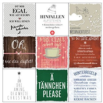 Interluxe 9er Magnete Set Weihnachten IST Mir EGAL X-Mas Haftmagnet Shabby Deko