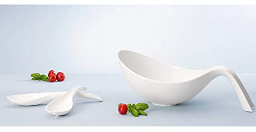 Villeroy & Boch 10-3420-8813 Flow - Set per insalata, in porcellana e plastica, 3 pezzi