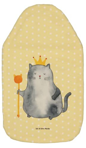 Mr. & Mrs. Panda Wärmflasche Katze König - Geschenk, Miau, Katzenaccessoires, Kater, Wärmflaschenbezug, Wohnung, Cat, Katzenfreund,