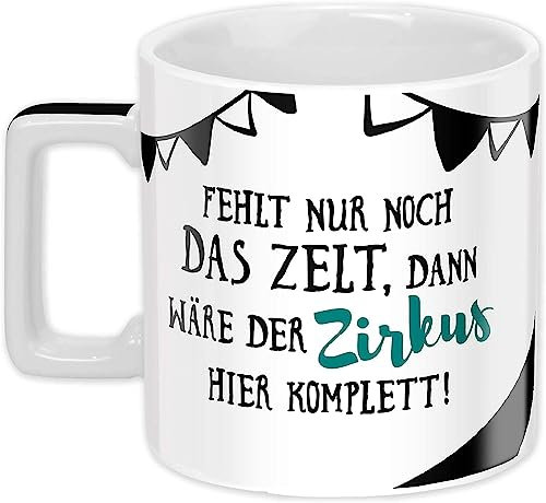 Sheepworld Tasse mit Spruch Zirkus Wortheld-Tasse, Porzellan, 45 cl, Mehrfarbig | Tasse lustig, Sprüche-Tasse | 45922