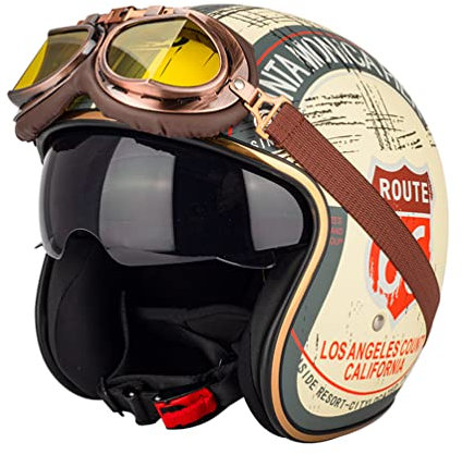 Jet helme mit innerer Sonnenblende Retro Motorradhelm Chopper Scooter 3/4 Jet helme Casco Moto DOT
