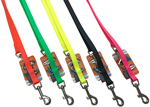 BioThane® verstellbare Führleine, Leine genäht, 2m/16mm, Neonorange
