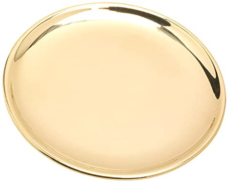 NKlaus Dessous de Verre Ø12cm Moderne Poli Laiton doré Décoration Assiette à Bougies Décoration de Table 10581