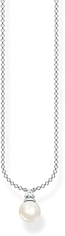 THOMAS SABO Sabo Kette mit weißer Süßwasserzuchtperle, weißem Zirkoniasteine in Sterling Silber, KE2121-167-14-L45V