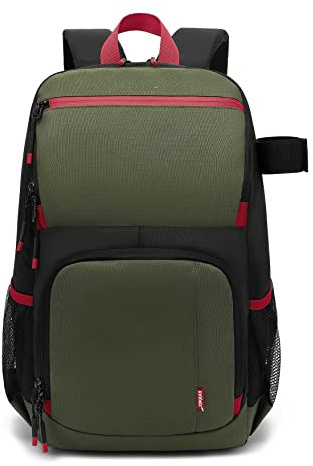 LEEMASING Multifunctional Large Capacity Camera Bag Waterproof And Wear-resistant Double Shoulder Photography Bag For Women Men Photographers (Green)