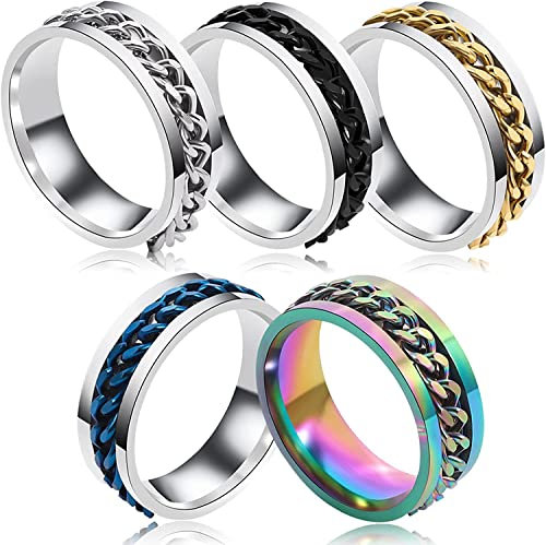 Norhogo 5 piezas abrebotellas anillo de acero inoxidable abridor de cerveza anillo portátil para botella de cerveza mini anillo abrebotellas para abrir botellas rápidamente 5 colores para hombres
