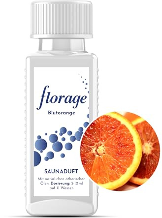 Florage 100ml Saunaaufguss BLUTORANGE - 50 Jahre Erfahrung als deutsche Duftmanufaktur, hochergiebiges Aufgussmittel für die Sauna, viele Aufguss Düfte, vegan und ohne Tierversuche, auch als Set