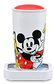 Mickey & Friends - Calentador de tazas de cristal con taza de 16 onzas