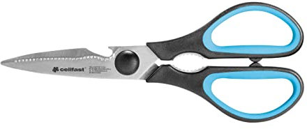 Cellfast Multifunktion Schere ERGO, Vielseitig einsetzbar, Profilierter Griff, Sicherer Halt, Komfort, Robuster Stahl, Präzise Schneiden, Länge: 21cm