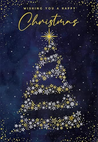 Weihnachtskarte Wishing You Happy Christmas, 19,1 x 12,7 cm, englischer Text