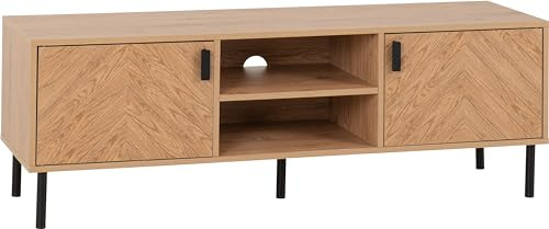 Seconique Leon 2 Door TV Unit in Medium Oak Effect