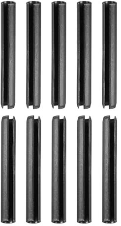 DTGN 6mm x 45mm(DxL) Scanalato Molla Perno - 20pz - Ottimo per Casa Macchina Fissaggio - 65Mn Molla Tassello Tensione Rotolo Perno - Nero