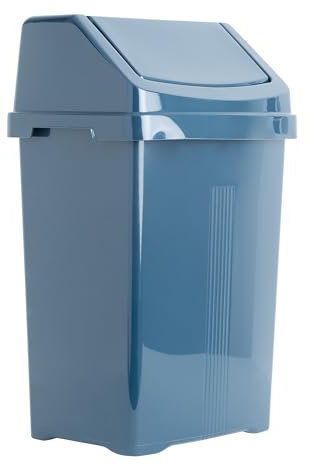 M1SS 50L Litre Plastic Swing Bin Waste Recycle Dustbins Kitchen, Bathroom Rubbish Trash Refused Bins (Navy Blue, 50L)