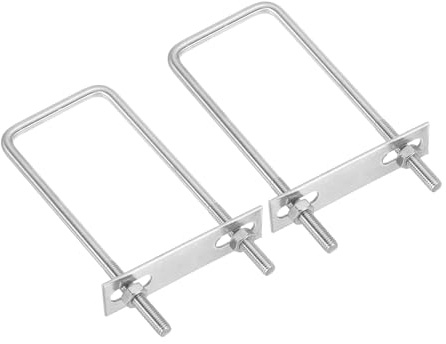 PATIKIL Kit De Pernos U Cuadrados M8x60x160mm, 2 Piezas De Pernos U Cuadrados De Acero Inoxidable 304 Con Placas De Marco Y Tuercas Para Tabla De Esquí Bote De Vela Remolque