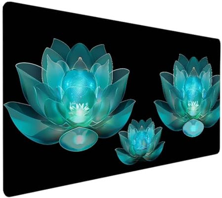 BEIJUYHU Mauspad XXL, Gaming Mauspad 700x300x3 mm, Großes Mauspad mit Genähten Kanten, rutschfeste Desk Mat, Verlängertes großes Mauspad Schreibtischauflage für Büro und Zuhause Fantasie Blume 7 - T