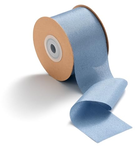 MORSUNBELA Geschenkband Breit Schleifenband Hochzeit Dekoband Blaugrau | Breites Geschenkband aus Chiffon und Stoff,elegantes Schleifenband,Seidenband Dekoband für Geschenke,Hochzeit und Schleifen