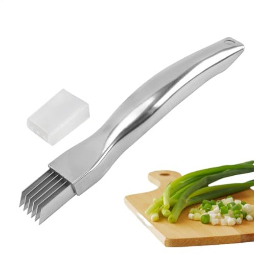 Affettatrice per cipolle verdi, tagliaverdure da cucina in acciaio inox | Affettatrice per cipolline, cipolle verdi, affettatrice per carote, patate, aglio