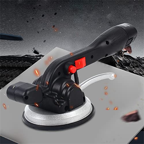 TESUGN Machine à carreler, vibromasseur électrique pour carrelage avec ventouse de 13,5 cm, capacité d'absorption de 100 kg, outil vibrant de nivellement automatique, 12 000 tr/min
