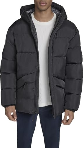 Tommy Hilfiger Herren Men's Heavyweight Quilted Puffer Jacket Jacke, Schwarz, M