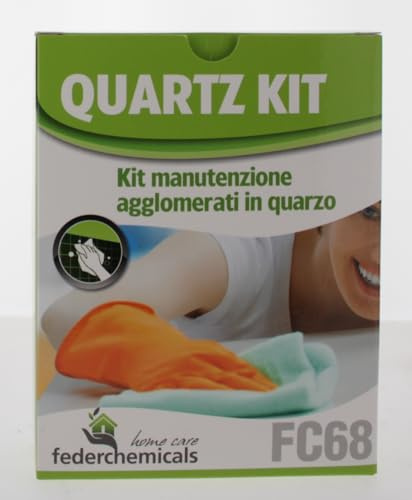 Kit Manutenzione Agglomerati in Quarzo QUARTZ KIT Federchemicals – Detergente e Protettivo Professionale per Superfici in Quarzo