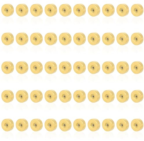 50 Pezzi Chiusure per Orecchini, Oro Acciaio Inossidabile Chiusure Piatte Orecchini per Donne e Uomini a Perno e a Perno Cartilagine