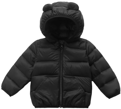 FEOYA Giacca invernale a maniche lunghe per bambini cappotto caldo con cappuccio cappotto invernale per ragazzi imbottito imbottito giacca trapuntata leggera per attività all'aria aperta piumino in