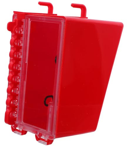 NUOBESTY Boîte de Consignation Collective - Armoire à clés Murale à 8 emplacements pour Cadenas, avec Panneau Transparent - Station de Consignation de sécurité Rouge extérieure pour Effets
