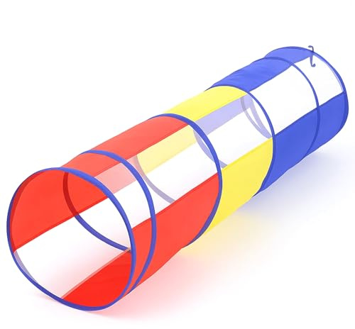 CROWNSHOP Play Tunnel Play Tents for Kids Pop Up Play Tent with Tunnel Kids Play Tent for Birthday Gift for Boys Girls Babies Toddlers (Color Visualization)