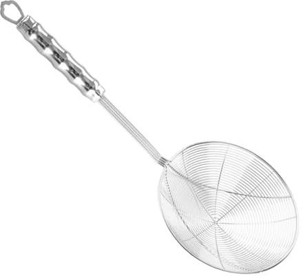 BESPORTBLE Colino a Rete in Acciaio Inox 16 CM Manico lungo Ergonomico Resistente al Calore, Schiumarola Scolapasta per Cucina Domestica e Professionale, Utensile per Friggere e Servire