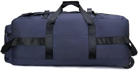 Borsone Con Ruote Borsa da viaggio pieghevole con ruote, for campeggio, escursionismo, auto, bagagli, trasloco, grande, zaino sportivo e fitness Per Viaggiare(Blue)