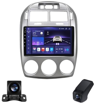 Android 13 9 Pouces Autoradio Android pour Kia Cerato 1 LD 2004-2008 Écran Tactile Autoradio 2 Din pour Commande Vocale GPS/Bt5.0/DSP/FM AM RDS Radio/5GWifi/SWC/Caméra De Recul(Silver,NF-3)
