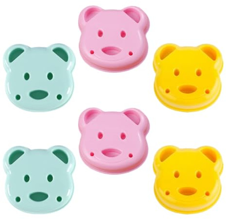 CRAFTHROU Stampi per Biscotti Riutilizzabili a Forma di Orsetto 6 Pezzi in Pp per Cucina Domestica, Tagliapasta Creativo per Sandwich e Biscotti