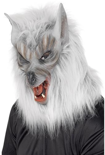 Smiffy's Adult Unisex Wolf Mask, Grey, Latex, One Size, 25564 (US)