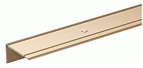 Alberts 490454 Perfil de protección para borde de escalón, Perforado, Aluminio, anodizado en tonalidad de arena, 1000 x 45 x 23 mm