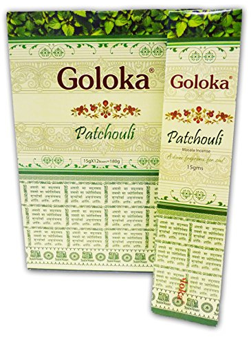 Goloka Original Indische Räucherstäbchen Patchouli 180 Gramm 12X15 Gramm