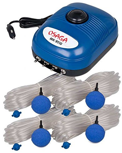 Osaga MK-Serie Teich- und Aquariumbelüfter - Set mit regelbarer Luftpumpe, komplett Set (Set MK-9510)