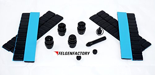 Felgenfactory 1x Set oPtivent versteckte unsichtbare Ventile 11,3mm + 480g Auswuchtgewichte schwarz
