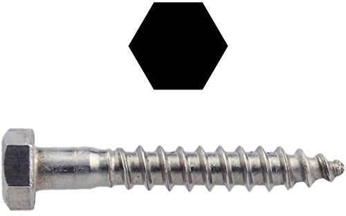 Sechskant Holzschrauben 8 X 120 DIN 571 Edelstahl A2 (20 Stück) - V2A Schlüsselschrauben Wiener Schrauben