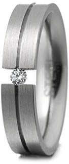 Heideman Verlobungsring Damen silber Edelstahl Zirkonia weiss 2,5mm | Verlobungsring Silber, Edelstahl, glanzmatt mit Zirkonia-Solitär weiß, Damen, nickelfrei, Geschenk