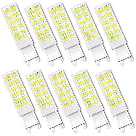 ENGEYA 10er Pack G9 7W LED Birnen Kaltweiß 6000K,7 Watt LED Leuchtmittel,Keramikbasis SMD 2835 AC 220-240V 650 Lumen,Energiesparlampe,65W Ersatzleuchtmittel,360° Abstrahlwinkel,Nicht Dimmbar