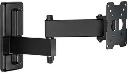 Meliconi FLATSTYLE FDR100, Supporto TV Parete a Doppia Rotazione, Staffa per TV a Schermo Piatto da 14 a 25, Attacco VESA 50-75-100, Portata 25 Kg, Made in Italy, Nero