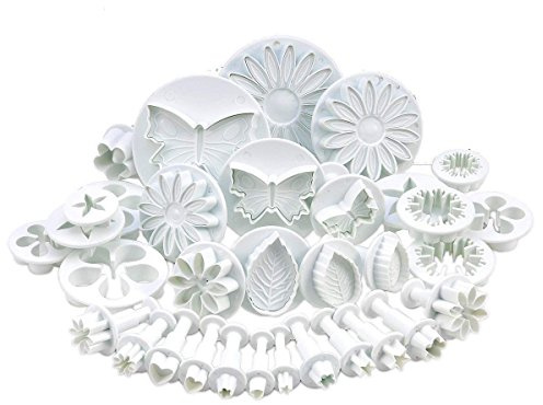 Auped 33-teiliges Set Ausstechformen für Kuchendekoration | Herz, Schmetterling, Stern, Blumen (Rosenblätter, Gänseblümchen, Nelken) & mehr | Backzubehör für Kekse, Cupcakes & Deko‌