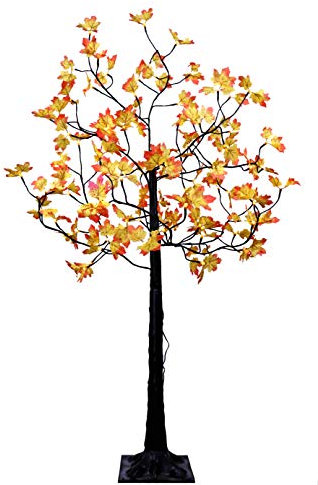 Gartenpirat LED Baum 150 cm 96 LED warmweiß Lichtbaum mit herbstlichen Ahorn-Blätter außen/innen