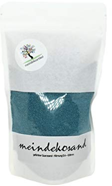 Farbsand zum Dekorieren und Gestalten - Quarzsand gefärbt 0,4-0,8mm – Dekosand (ENZIAN - Blau, 700g Beutel)
