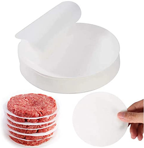 TIANTOU Hamburger Patty Paper 5 inch Papers to Separate Pressed Patties 500 pcs Burger Paper for Easy Release from Burger Press Perfect for Separating Burger Patty/Cookies/Tarts Cake/Mousse