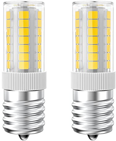 Gaormii LED Microwave Light Bulbs Under Hood 40W Equivalent, E17 LED Bulb Dimmable for Range Hood, Refrigerator, 3W 360LM LED Appliance Light Bulb Over Stove, Warm White 3000K, 2-Pack