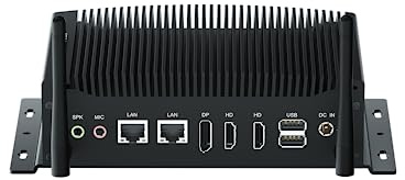WEIDIAN Mini PC sans Ventilateur, Industriel PC Core i5-10210U, Fanless Mini Computer Win 11, 4K Dual HD DP Triple Display, 2RS232/422/485 COM, 2RJ45 LAN, Win10/Linux/Ubuntu (8GB RAM 256GB SSD)