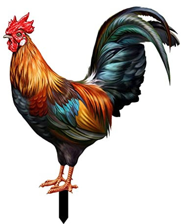 MagiDeal Coq Animal Statue Piquets Poulet Sculpture Acrylique Figures Décoration de Figurines Piquets de Jardin Ornements pour Extérieur Ferme Patio