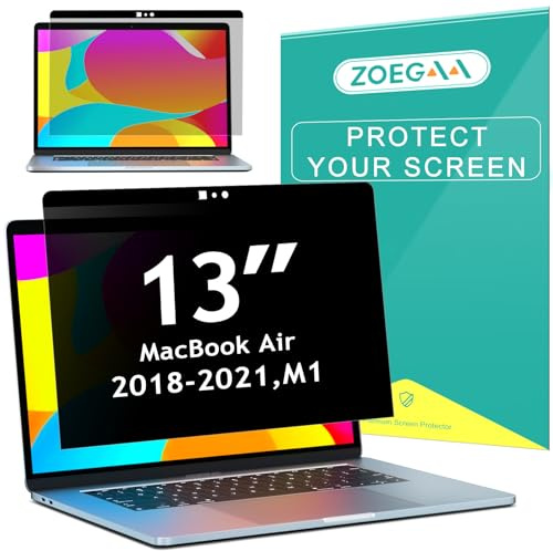 ZOEGAA Écran de confidentialité magnétique pour MacBook Air 13, écran de confidentialité amovible anti-lumière bleue avec couverture webcam pour MacBook Air/Pro 13 (2016-2022, M1/M2)