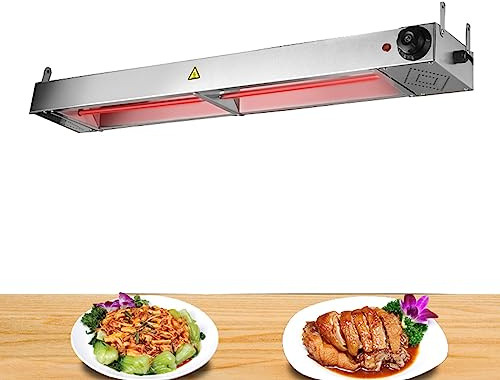 Lampada Riscaldante per Alimenti In Acciaio Inossidabile, Lampada di Calore Alimentare Buffet del Ristorante Commerciale, Lampada Termica Hotel, Temperatura Regolabile 30-85℃(Size:60 * 15 * 6.5cm)